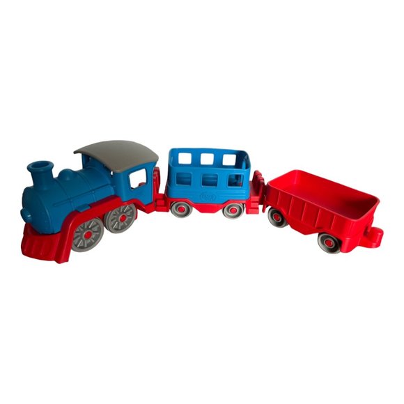 Green Toys 3- Pc Red & Blue Train Playset - Picture 2 of 11